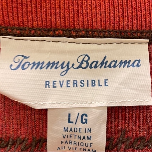 Tommy Bahama Reversible Flipshore Dark Taupe Heather Quarter Zip Sweater - Picture 11 of 12